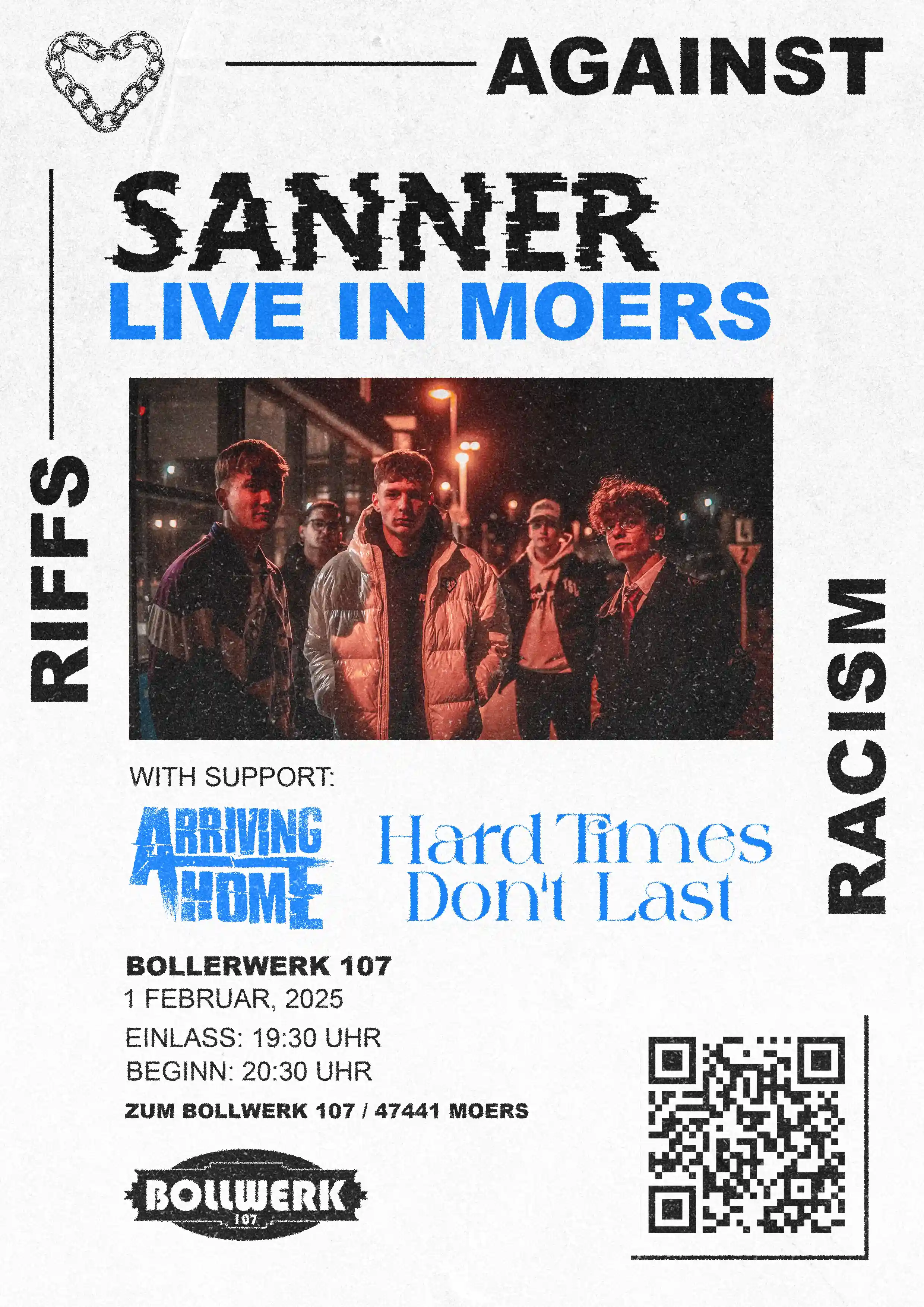 Sanner Moers Riffs Against Racism Plakat